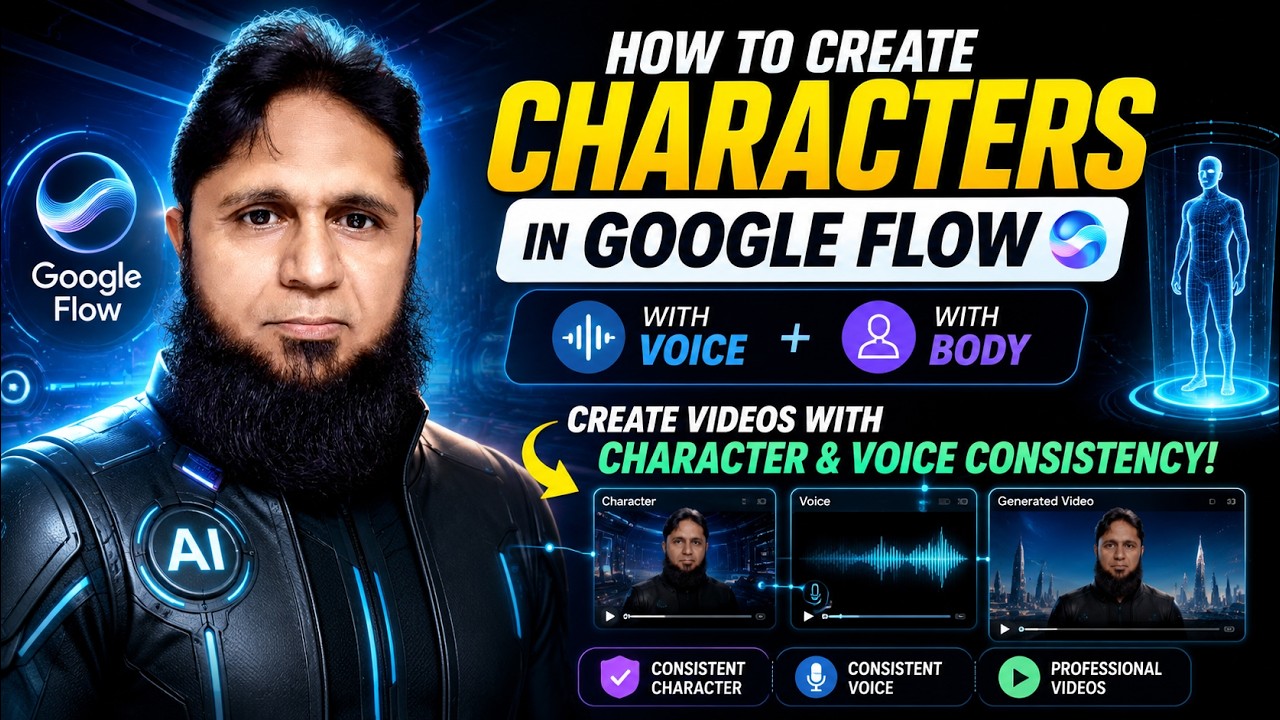 Google Flow Character Tutorial | Create AI Characters with Voice & Body Consistency