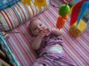 Yasmin playing in bed