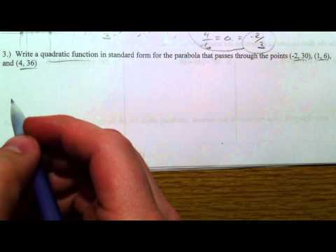 how to write quadratic equations