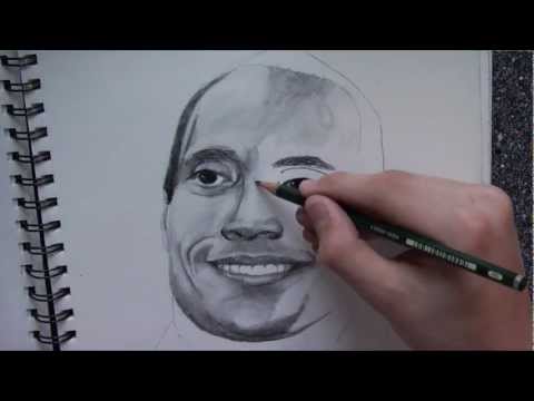 how to draw dwayne johnson step by step