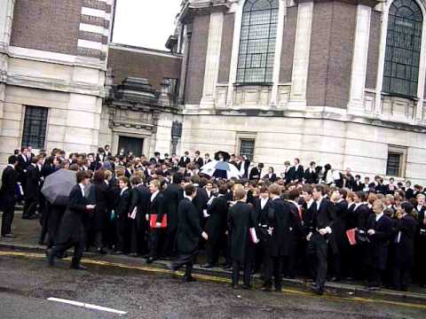eton - A flashmob turned leggit at Eton College. Quite a rare event for a pupil during his Eton career, but not unheard of. Date: Somewhere around 2010.