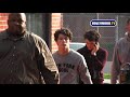 EXCLUSIVE: Jonas Brothers roll with a huge bodyguard EXCLUSIVE: Jonas Brothers roll with a huge bodyguard