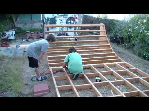 Halfpipe - We built a BMX bike half pipe using instructions for a skateboard ramp and modifying it to work with BMX bikes. To make the half pipe work for BMX bike trick...