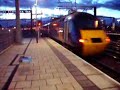 A GNER HST, lead by 43115 Aberdeenshire, leaves Leeds for London KX; having spent a while idling, there was a decent amount of 'clag' to clear from the exhaust, however!