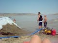 50 year old lady on slip n slide, huge air