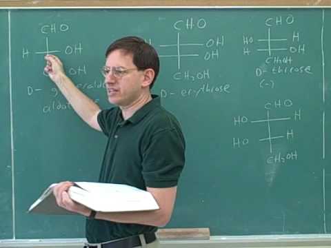 carbohydrates - Organic chemistry: Introduction to carbohydrates (sugars). D vs. L sugars; epimers. Ring formation; Haworth projections; alpha vs. beta anomers; furanoses vs...