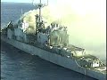 ex-USS David R. Ray after being shot by Harpoon missile