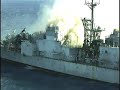 ex-USS David R. Ray after being shot by Harpoon missile