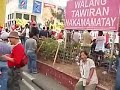 Anti-Arroyo rallyists at Edsa Shrine