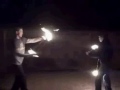 Fire spinning duo