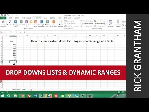 how to define drop down in excel