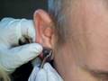 Levi's bloody 4g ear piercing