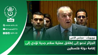 نيويورك - مجلس الأمن| الجزائر تدعو إلى إطلاق عملية سلام جدية تؤدي إلى إقامة دولة فلسطين