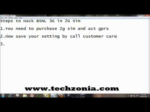 how to turn bsnl 2g to 3g