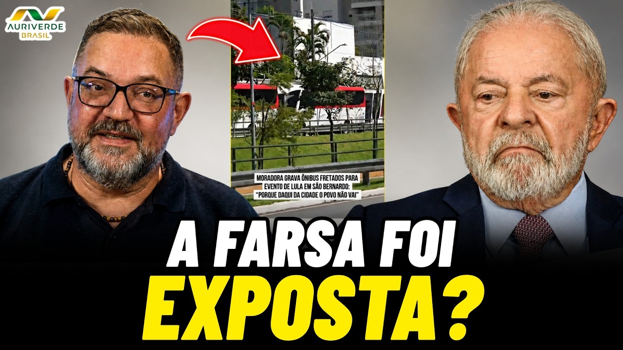 Moradora filma grande movimentação de ônibus e vans em evento de Lula