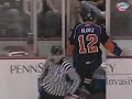 hockey fight between garrett klotz of the philadelphia phantoms and darren reid of the hershey bears on november 29th, 2008.