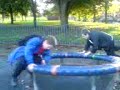Boy falling off a spinning thing