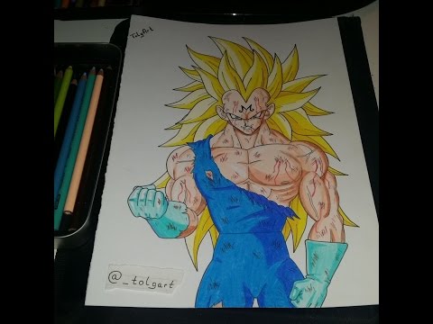 how to draw dragon ball z majin vegeta