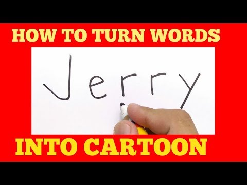 WOW, menggambar JERRY tikus dari kata JERRY / how to turn words JERRY into CARTOON
