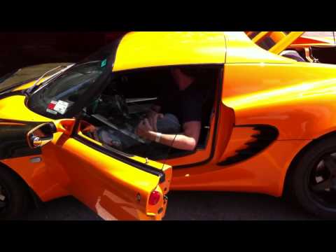 Beau attempting to get into Mike’s new Lotus Elise