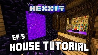 Hexxit Let's play-Ep.17:  How To Build A House  (Enchanting And Portal Room Design Ideas)