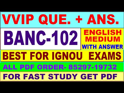 BANC 102 important questions with answer in English | banc 102 Previous Year Question Paper