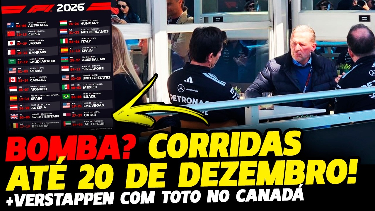 🚨F1 DEVE ADICIONAR 2 CORRIDAS NESSE ANO, REUNIÃO DE VERSTAPPEN COM TOTO NO CANADÁ | FÓRMULA 1