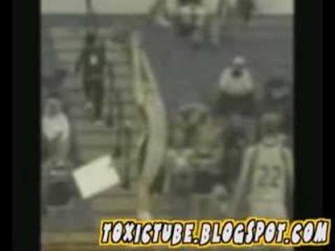 Cheerleader gets hit by basketball in face! funny Clip