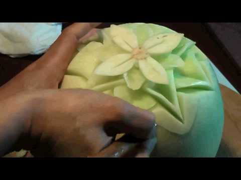 March 12 Honey Dew Flower Fruit Carving