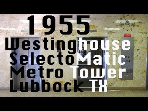 Awesome 1955 Westinghouse Selectomatic elevator @ Metro Tower Lubbock TX
