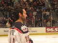 Brett Wilson sings the National Anthem at the XL Center on 10/10/09.