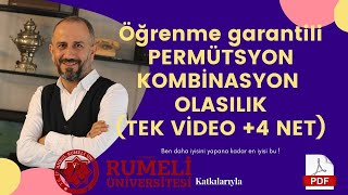 PERMÜTASYON  KOMBİNASYON  OLASILIK  TEK VİDEO(P