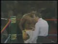 george foreman knocks out heavyweight champion joe frazier and howard cosell and angelo dundee announce one of the best broadcasts in sports history.