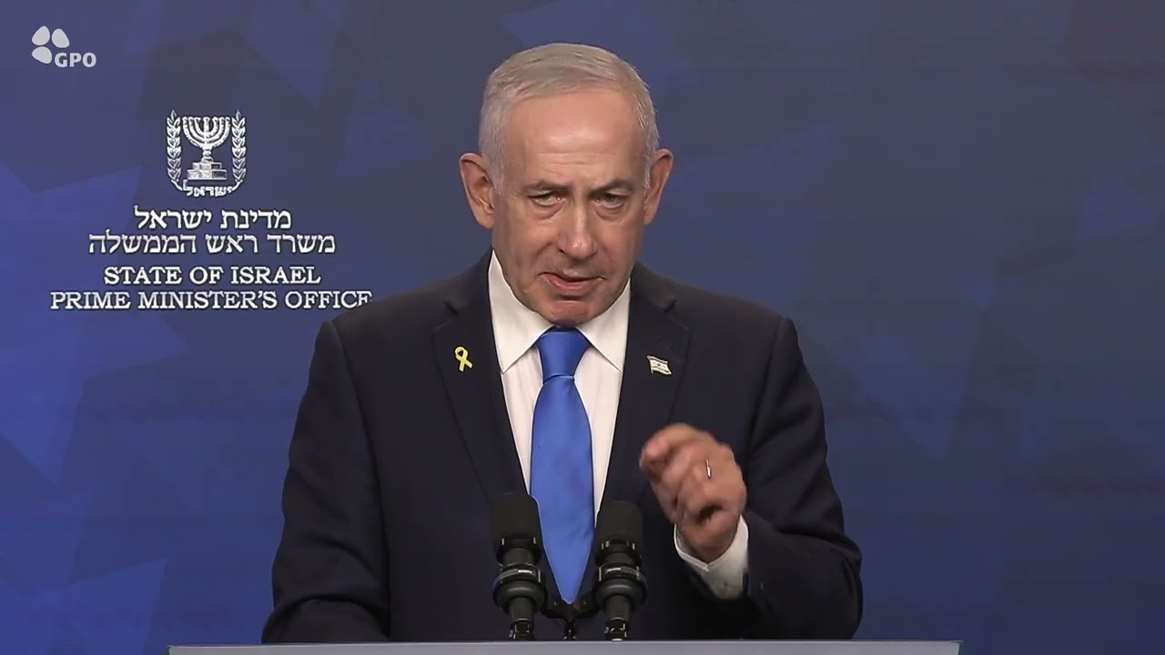 ראש הממשלה בני* נתניהו בהצהרה לתקשורת