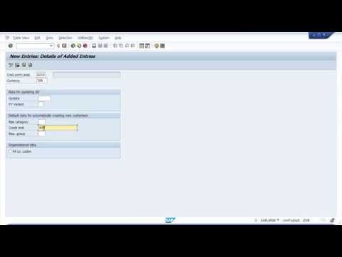 how to define credit control area in sap