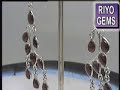 Silver Garnet Dangle Earring By Riyogems.com