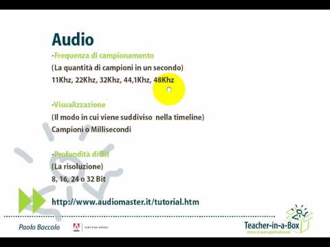 Audio in un video digitale: frequenza di campionamento, visu... Audio in un video digitale: frequenza di campionamento, visu...