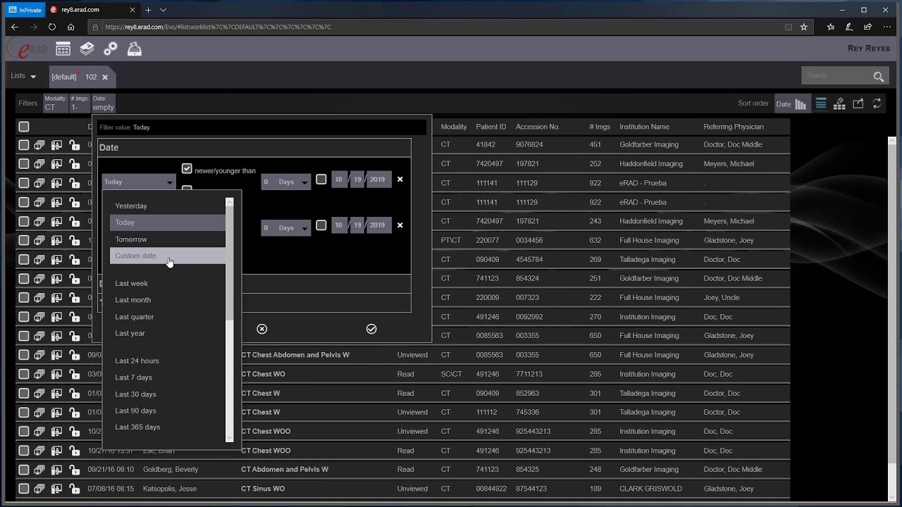 PACS Worklist Filters