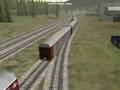 microsoft train simulator (msts) dash 9 with freight cars tenants in mision of the games maria passfreight car damaged in one of its wheels