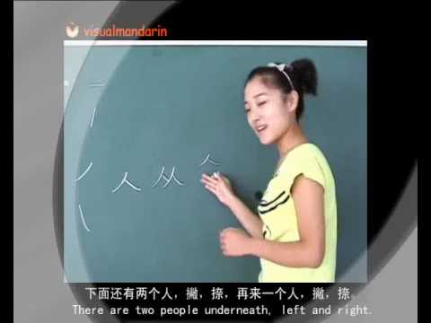 Learning to write Chinese characters - the left and right rear Strokes
