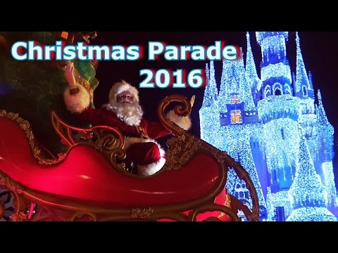 Mickey's Once Upon A Christmastime Parade - CASTLE VIEW - Magic Kingdom - HD 60 FPS