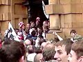 Hereford United Open Bus Tour parade - town hall steps 4