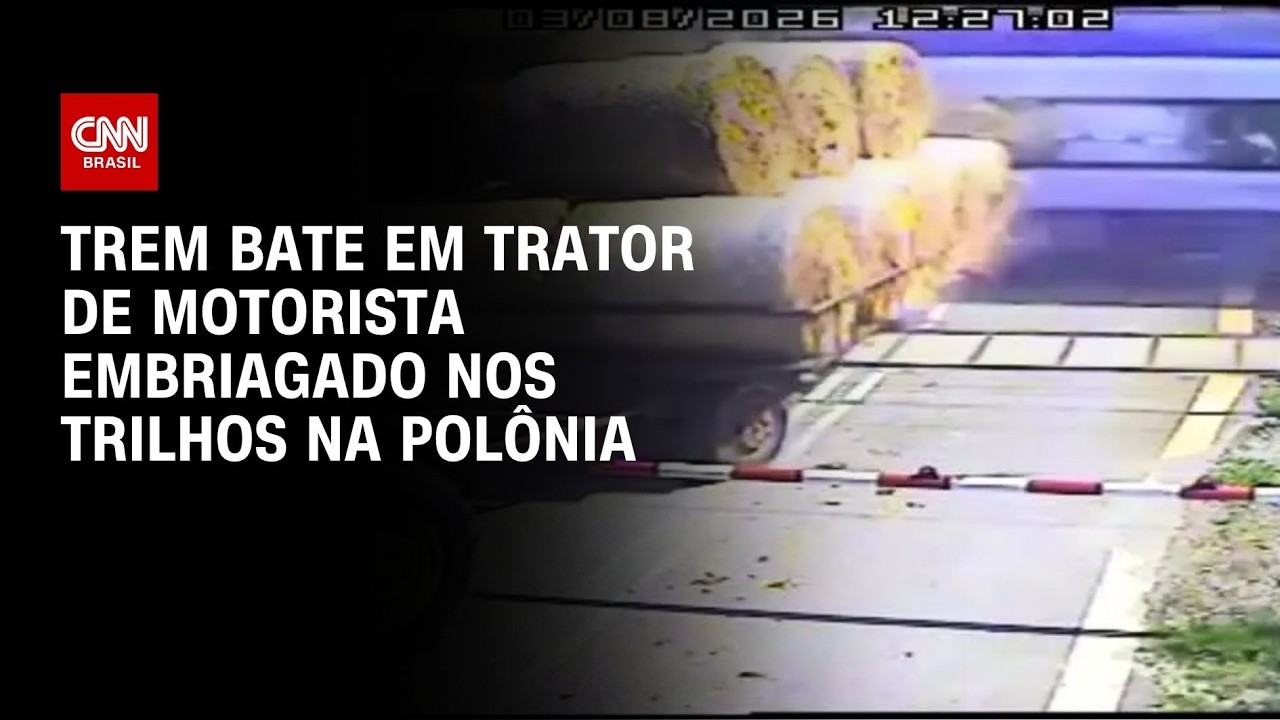 Trem bate em trator de motorista embriagado nos trilhos na Polônia; veja imagens | CNN BRASIL