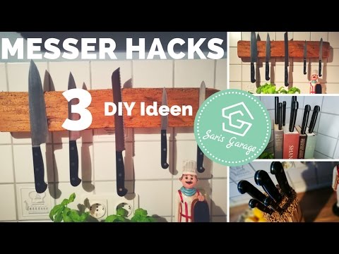 Messerblock selber machen - DIY Messer Hacks - magnetische Messerleiste aus Holz- DIY Ideen