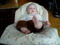 baby Lucas' kicky leg