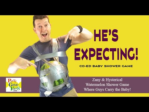 video-linktoworks-He's Expecting - Watermelon Pregnancy Baby Shower Game...