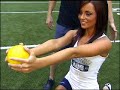 St. Louis Rams Cheerleader Megahn demonstrates a fitness tip.