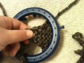 Earflap Talk on Knitting Loom: 24 peg blue circle loom Knif