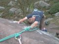 Climbing gritstone, at the Roaches, Piece of Mind