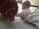 maggie getting crumbs, ryan hanging out and fly by grace - 6 months 3 weeks